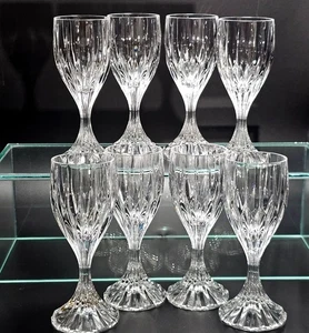 8 Mikasa Park Lane Cordial Glasses 5" cut crystal goblets 3oz ribbed heavy textu - Picture 1 of 6