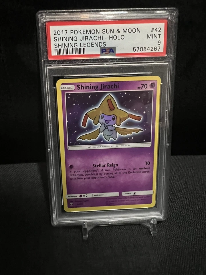 2017 POKEMON SUN & MOON SHINING LEGENDS #42 SHINING JIRACHI-HOLO PSA 9 MINT - Image 1 of 1