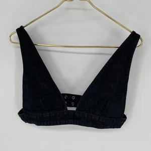 Ksubi x P.E. Nation Bra Noir Black Denim Bralette Damen Gr. S - Bild 1 von 6
