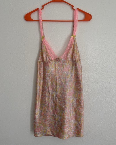 UNDERCOVER Camicia da notte Victoria’s Secret neon floreale slip dress hippie anni 70 Y2K sexy coquette