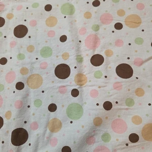 Joann Fabric Polka Dots Pink  Green Brown Retro Baby sewing Cotton Fabric 71x42" - Picture 1 of 5