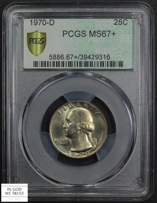 1970 D George Washington Quarter 25C Retro Doily Holder PCGS MS 67+ Plus - Image 1 of 4