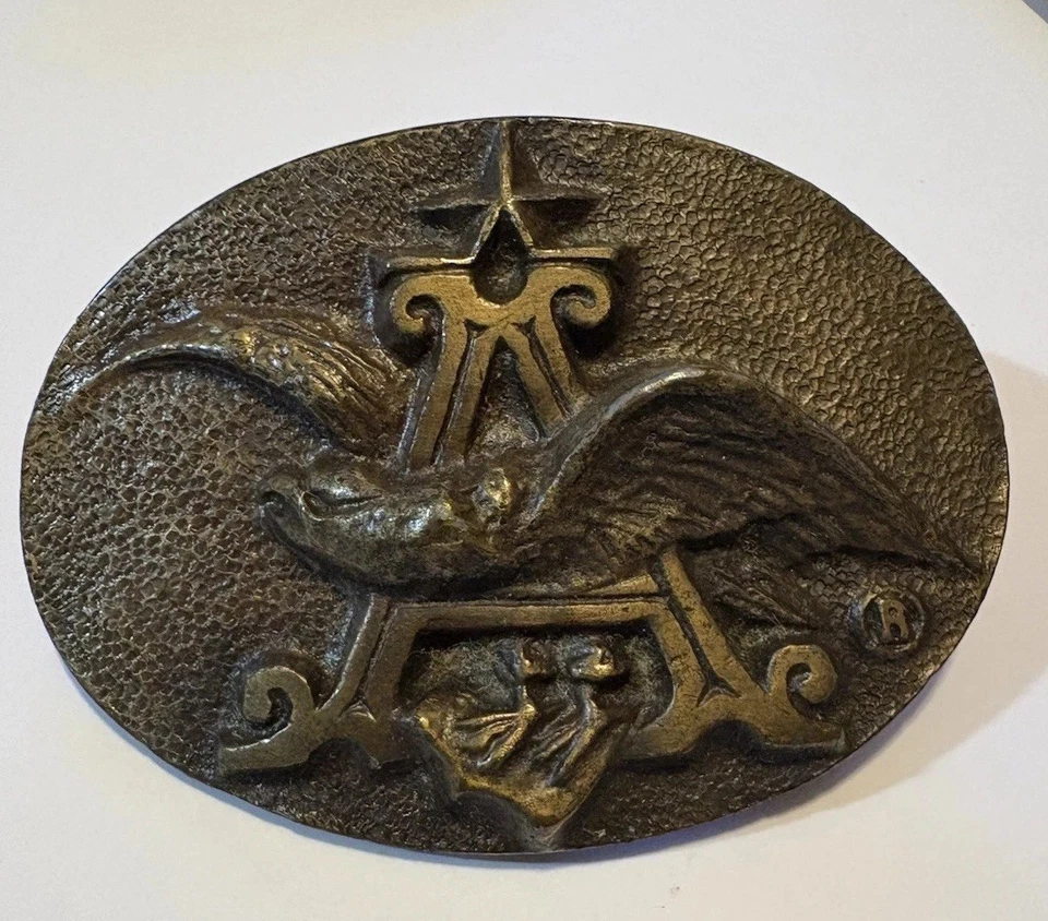 Vintage Solid Brass Anheuser Busch Eagle  Belt Buckle P168 Bergamot Vintage - Image 1 of 4