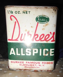 Antike Vintage Durkee’s Piment Dose 1,5 oz Werbung Patina - Bild 1 von 3