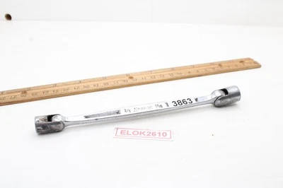 Snap-on FH-1214AS 3/8" x  7/16" 6 Pt.  Flex Head Double Socket Wrench Chrome USA - Image 1 of 4