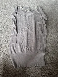 Pink blush maternity sweater tan tunic length large - Picture 1 of 8