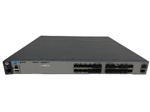 HP 24 Port SFP Switch HP E3800 24SFP-2SFP+ 1x PSU, J9581A, J9584A DAMAGED PORT - Afbeelding 1 van 7
