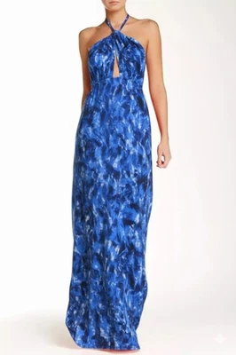 Nuevo con etiquetas Maxi Vestido Rachel Pally Reid en Piedras Preciosas Azul Felino Cerradura Halter M $238 Foto 1 de 4