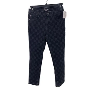 NWT New Art Class Girls 10 Adjustable Waist Checkerboard Denim Skinny Jeans - Picture 1 of 5