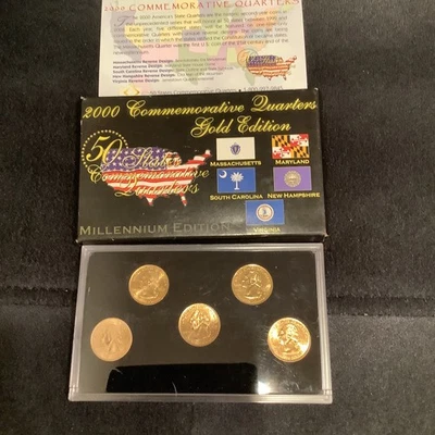 Cuartos conmemorativos de Estados Unidos 2000 D edición Gold, edición Millennium  Foto 1 de 4