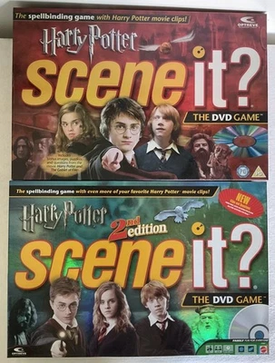 Harry Potter “Scene It?” Edition 1st & 2nd Board Games, Mattel Some Cards Sealed - Image 1 of 4