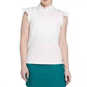 NUEVO Polo para mujer Walter Hagen blanco Clubhouse manga acampanada talla XXL - Imagen 1 de 16