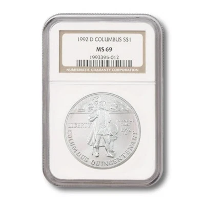 USA Modern Commemorative Coin Columbus Discovery Quincentenary $1 1992D NGC MS-6 - Image 1 of 3