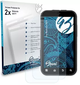 Bruni 2x Protective Film for Motorola DEFY Screen Protector Screen Protection - Picture 1 of 4
