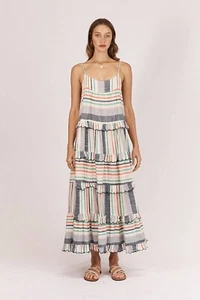 RUBY YAYA 'sway' striped maxi dress women's size XS 100% cotton sleeveless RYY - Picture 1 of 15