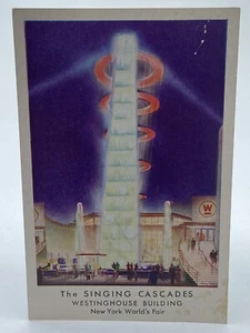 WW2 1940c SINGING CASCADES WESTINGHOUSE BUILDING New York World's Fair Postcard - Picture 1 of 7