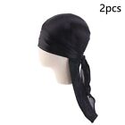 2Pcs Durag Pirate Hat Pirate Baby Turban Hijab Bandana Elastic Headwrap Boy
