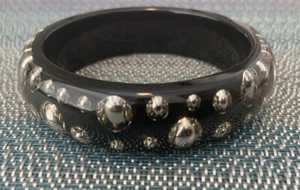 Marc Jacob's Acryl schwarz/silber Armreif mit Kreisen gebraucht - Bild 1 von 3