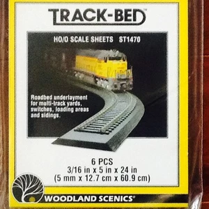 Woodland Scenics HO/O Scale Foam Track-Bed 6 Pieces 5" X 24" Long # ST 1470 F/S - Picture 1 of 5