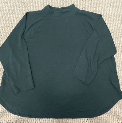 Ava and Viv Women's Sz 4x Green Long Sleeved High Neck Shirt  - Image 1 of 4