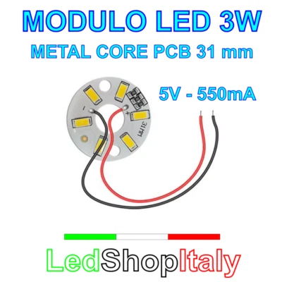 Modulo Pannello LED 5V 3W luce bianca forma rotonda - prodotti personalizzati - Immagine 1 di 4