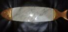 Vintage Gold 19.5" Fish Marble Cutting Board Platter Italy