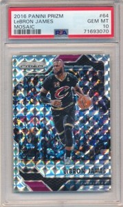 LEBRON JAMES 2016/17 PANINI PRIZM MOSAIC #64 CLEVELAND CAVALIERS PSA 10 GEM MINT