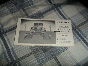 Antique CLEARY BRAKE SERVICE Cincinnati, Oh Paper Ink Blotter Auto Advertisement - Picture 1 of 4