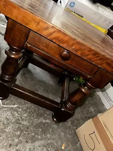 tavolino in legno di noce radica sama intarsiato vintage idea salotto - Foto 1 di 6