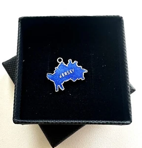 Dije de camiseta vintage de plata esterlina esmaltada azul - Imagen 1 de 6