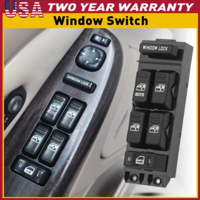 Window Switch For 2000-02 Chevrolet Tahoe Silverado 2500 HD GMC Yukon Front Left - Image 1 of 4