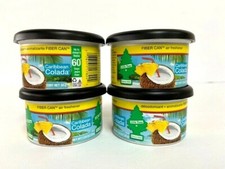 Little Trees Fiber Can Car Air Freshener 4-Pack (CARIBBEAN COLADA)
