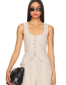 NEW! £120 FAITHFULL Stanze linen vest Top waistcoat / Sz M UK 8-10 - Picture 1 of 10