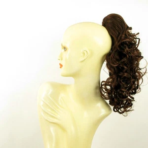 Cola de caballo postizo rizado média 40cm cobre de color marrón oscuro 3/31 - Picture 1 of 7