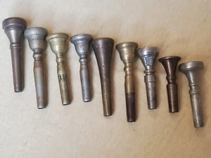 9 old antique trumpet bugle mouthpieces Hablowetz Ambassador, GBH Cerveny Schmid - Bild 1 von 10