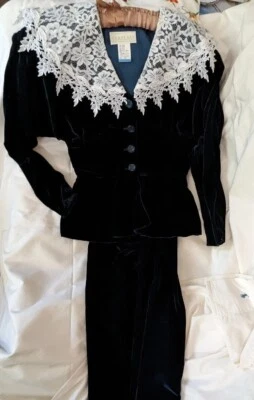 Juego de 2 piezas vintage de vestido de terciopelo Gunne Sax nuevo sin etiquetas Foto 1 de 4