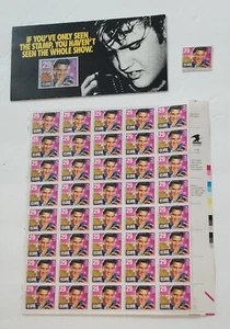 1992 USPS Sheet Of 40 ELVIS PRESLEY Stamps + Brochure Booklet Pamphlet - Picture 1 of 6