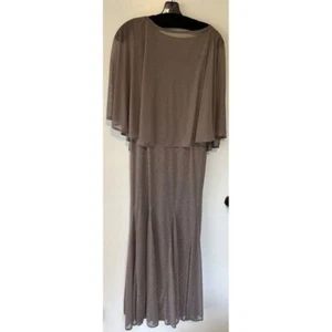 Alex Evenings Size 8 Elegant Evening Gown Long Lined Chiffon Cape Mother Bride - Picture 1 of 16