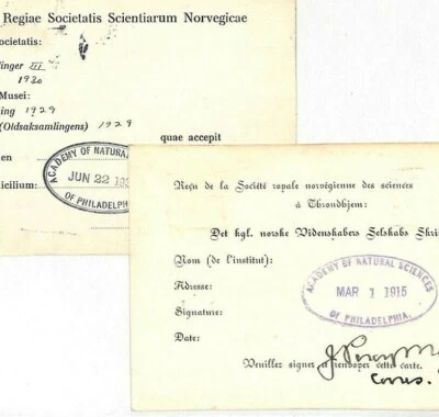 USA Matched Pair ACADEMY OF NATURAL SCIENCES Philadelphia Cards{2} 1915-31 KK133 - Image 1 of 4