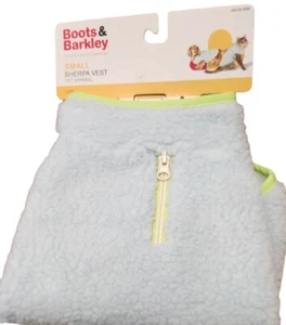 Blue And Green Fuzzy Sherpa Dog Vest Boots & Barkley up to 20lbs  Small - Picture 1 of 4
