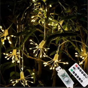Hanging Firework LED Fairy String Light 8Modes Remote Christmas Party Xmas Decor - Picture 1 of 12