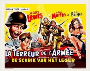 JERRY LEWIS  in AT WAR WITH THE ARMY 1950  11 X 14 SWEDISH  LOBBY POSTER CARD - Picture 1 of 1