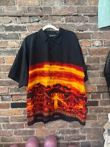 Vintage Y2K No Boundaries Aztekenhemd schwarz Kragen Knopfleiste 2XL - Bild 1 von 5
