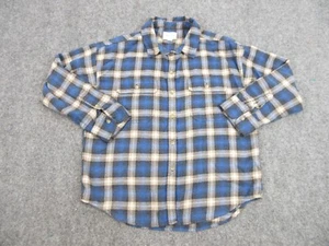 American Eagle Shirt Mens Adult Medium Blue Gray Plaid Pocket Button Up Casual - Picture 1 of 10