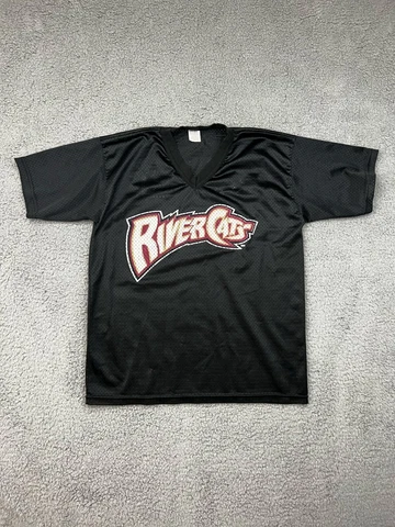 Sacramento River Cats Jersey Shirt Youth XL (18-20) Black Mesh Promo KCRA 3 Cover