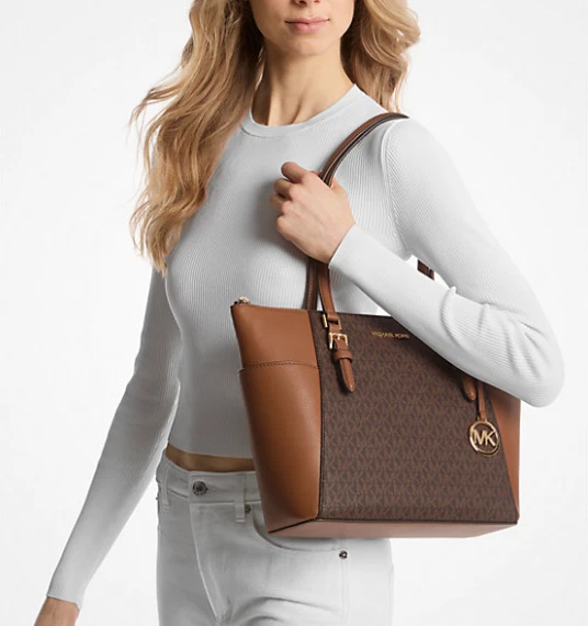 Michael Kors Charlotte Leather Zip Tote Bag & Wallet 35T0GCFT7L