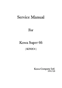 Kowa super 66 service manual (manuel d'entretien en anglais) - Photo 1/5
