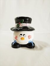 Snowman Ceramic Candy Jar Christmas Vintage Young's Heartfelt Kitchen Creations