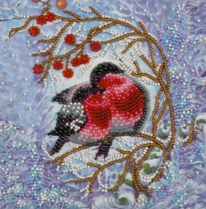 Bead Embroidery Kit "Warmth together" size 5.9"x5.9" / 15.0x15.0 cm - Picture 1 of 7