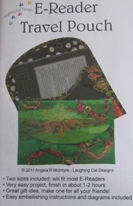 Laughing Cat Designs E-READER Travel Pouch Kindle Tablet Quilt Stitchery Pattern - Picture 1 of 2